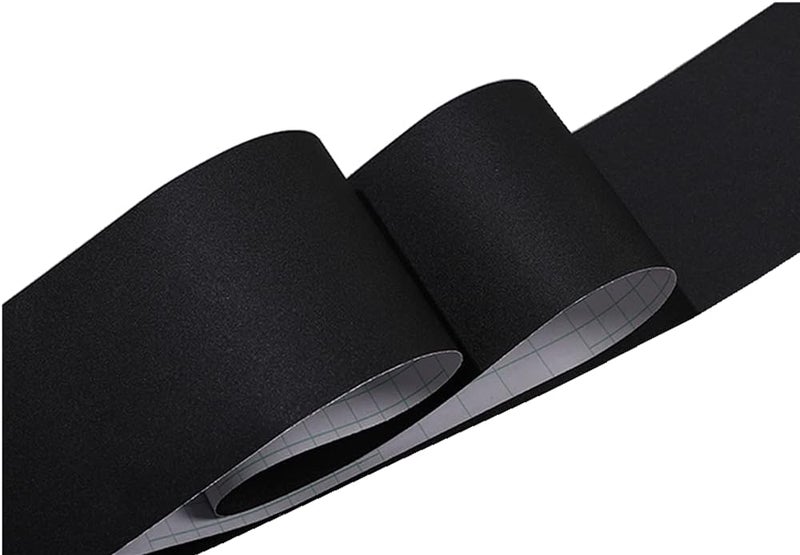 N/B Self Adhesive Solid Color Frosted Wallpaper Border Stick Waterproof Wall Border Easy to Apply Kitchen Bathroom Tiles Sticker 4 x 196inch (Black) - Image 2