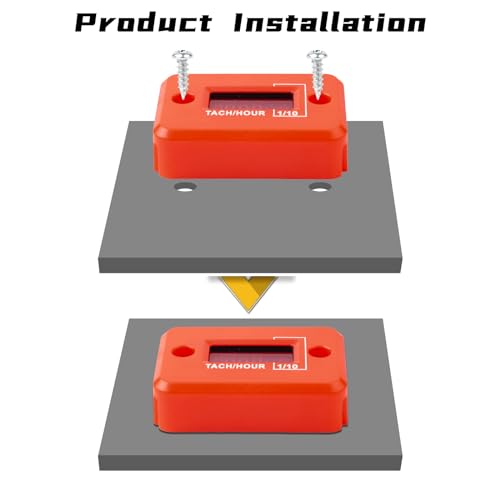 Jayron Nine-Rong Self-Powered Tach Hour Meter Digital LCD Inductive Tachometer Timing RPM Measuring Waterproof Design,for Gas Engine Lawn Mower Motorcycle Snowmobile Generator(2 Stroke)(Red) - Image 5