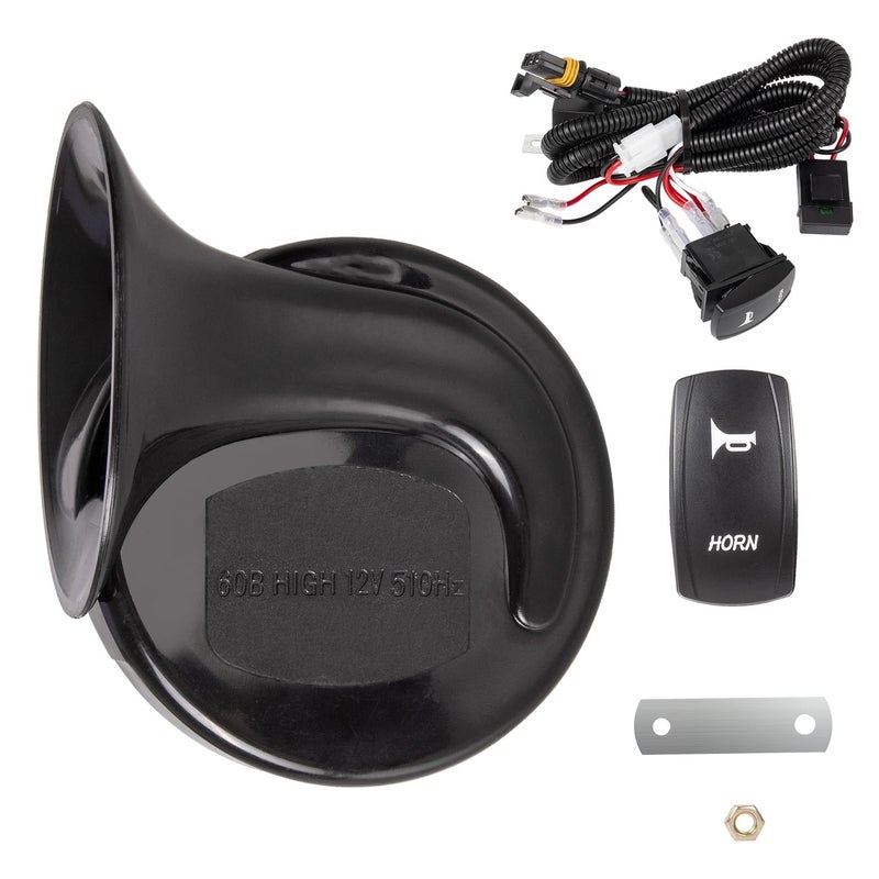 12V Universal UTV Horn Kit With Rocker Switch Compatible with Polaris RZR Ranger General Kawasaki Teryx Can Am Maverick Arctic Cat Wildcat Yamaha Rhino
