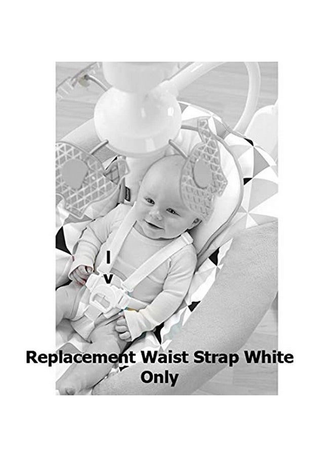 Fisher-Price - Replacement Parts for Baby Swing - Fisher-Price Revolve Baby Swing FBL70 ~ One White Replacement Waist Strap (Swing needs two) with male part of buckle - Image 1