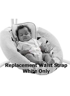 Fisher-Price Replacement Parts for Baby Swing - Fisher-Price Revolve Baby Swing FBL70 ~ One White Replacement Waist Strap (Swing needs two) with male part of buckle  - Image 2