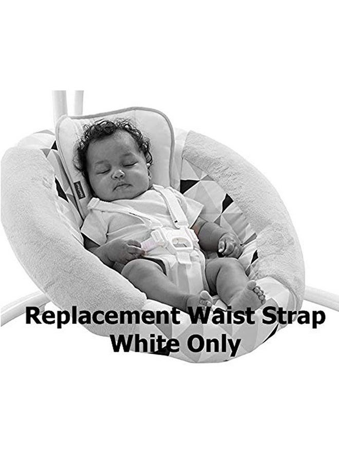 Fisher-Price - Replacement Parts for Baby Swing - Fisher-Price Revolve Baby Swing FBL70 ~ One White Replacement Waist Strap (Swing needs two) with male part of buckle - Image 1