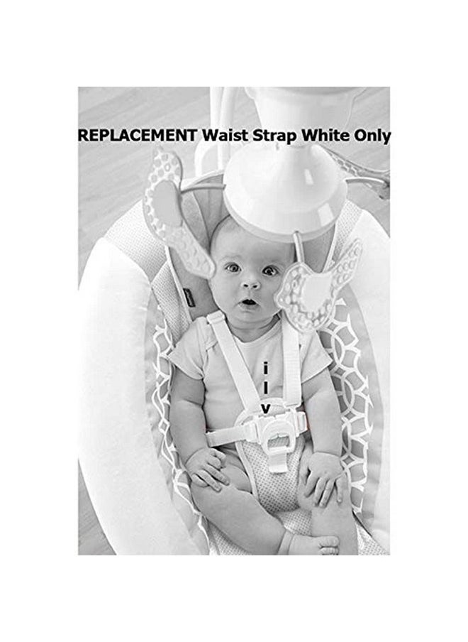 Fisher-Price - Replacement Parts for Baby Swing - Fisher-Price Revolve Baby Swing FBL70 ~ One White Replacement Waist Strap (Swing needs two) with male part of buckle - Image 1