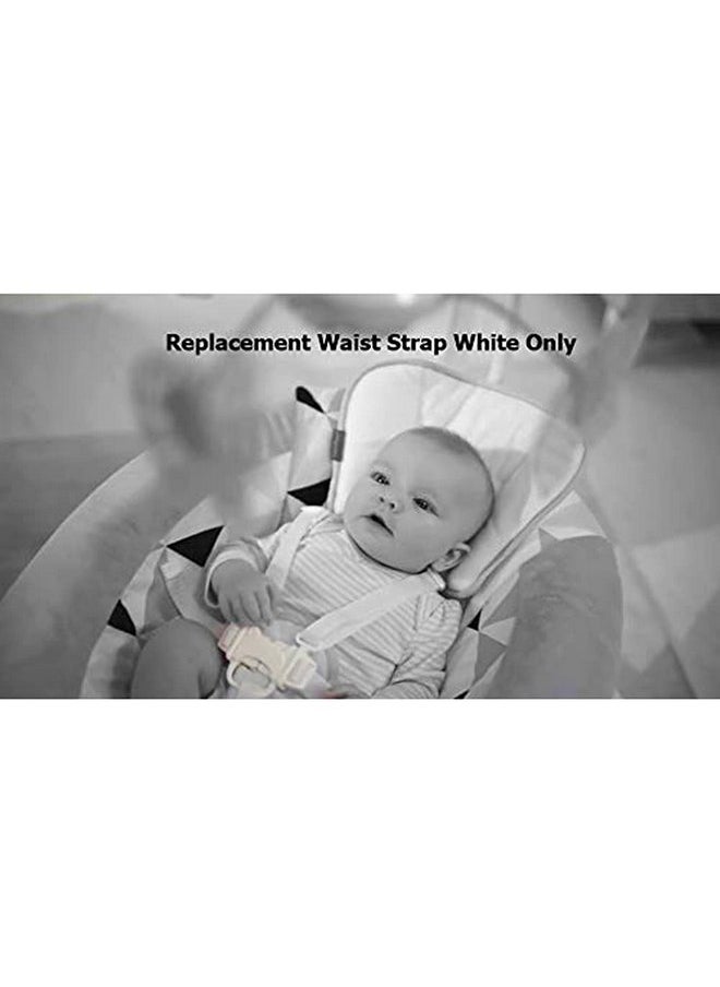 Fisher-Price - Replacement Parts for Baby Swing - Fisher-Price Revolve Baby Swing FBL70 ~ One White Replacement Waist Strap (Swing needs two) with male part of buckle - Image 1