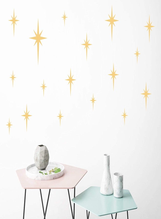 GESTYZ Retro Star Vinyl Wall Decals Starbursts Wall Stickers for Nursery Kids Room Wall Decals Unique Wall Decals for Baby Girls Boys Bedroom Nursery Decor(Y10) (Matte Gold) - Image 1