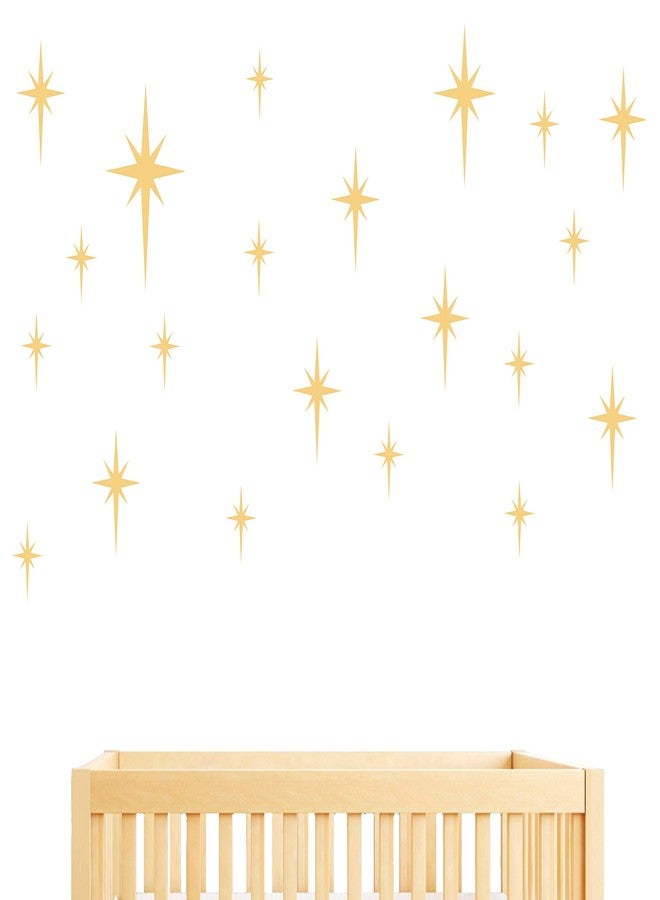 GESTYZ Retro Star Vinyl Wall Decals Starbursts Wall Stickers for Nursery Kids Room Wall Decals Unique Wall Decals for Baby Girls Boys Bedroom Nursery Decor(Y10) (Matte Gold) - Image 4