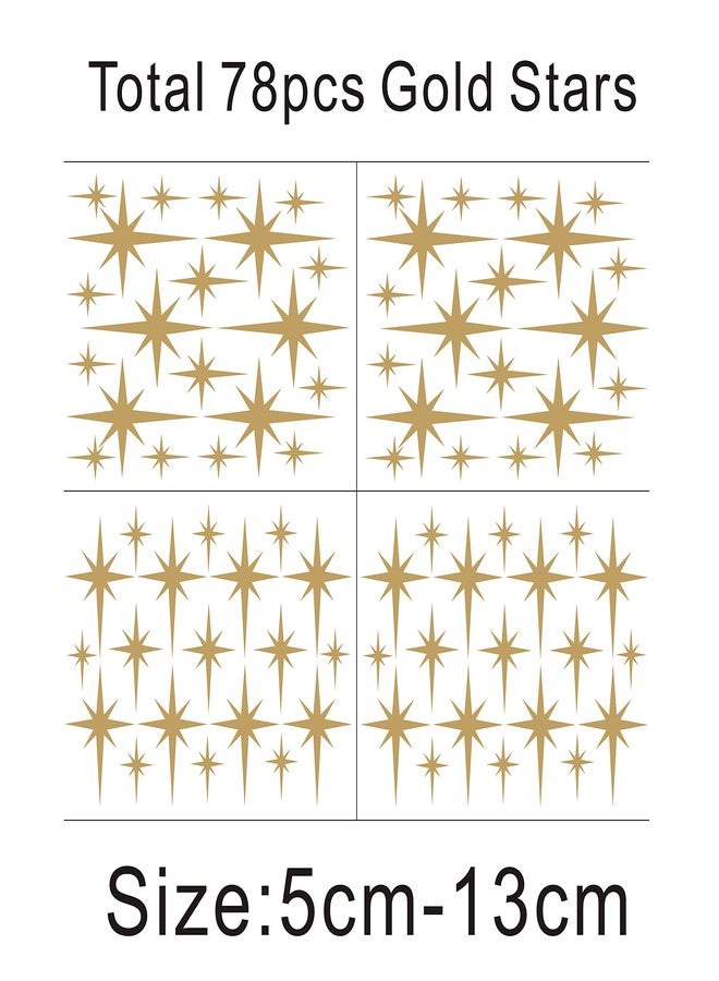 GESTYZ Retro Star Vinyl Wall Decals Starbursts Wall Stickers for Nursery Kids Room Wall Decals Unique Wall Decals for Baby Girls Boys Bedroom Nursery Decor(Y10) (Matte Gold) - Image 5