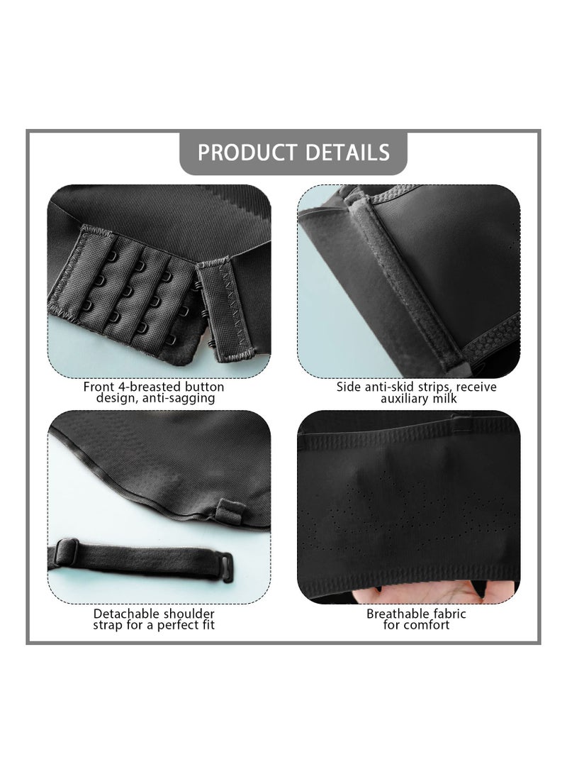 SOLARAE Women Strapless Front Buckle Lift Bra, Underwear Adjustable Gather Up Wireless Front Strap Anti-Slip Invisible Push Up Bra, Invisible Front Hook Underwear Bra for Dates, Travel, Prom, Party(M)(1 Pack) - Image 4