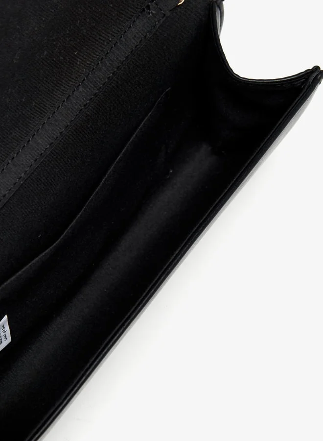 فلورا بيلا من شو إكسبرس Women Solid Clutch with Chain Strap and Magnetic Button Closure