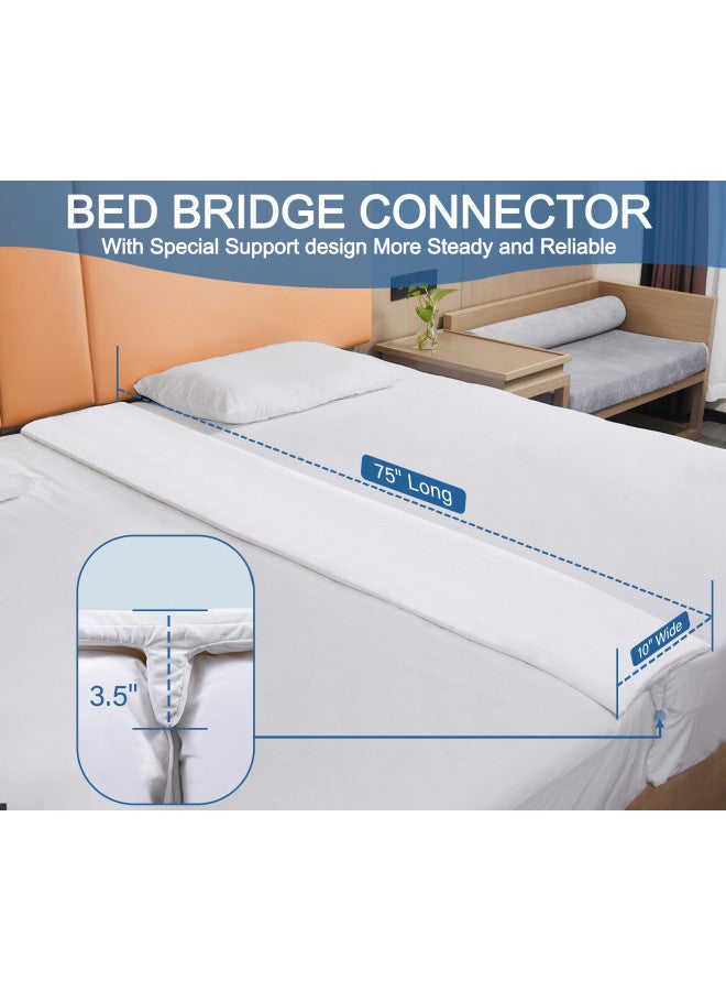 Vekkia Vekkia Bed Bridge Twin to King Bed Converter Kit - 75in x 10in Split Twin to King Gap Filler for Adjustable Bed, Mattress Bed Connector with Washable Cover for Guests Stayovers - Image 5