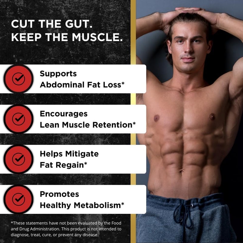 UNALTERED مكمل حرق دهون البطن للرجال غير المعدل  حبوب فقدان الوزن الطبيعية لدعم تقليل الدهون في الجسم والحفاظ على الكتلة العضلية النحيفة وعمليات الأيض الصحية  مكمل غذائي CLA  90 كبسولة جيلاتينية لينة - Image 2