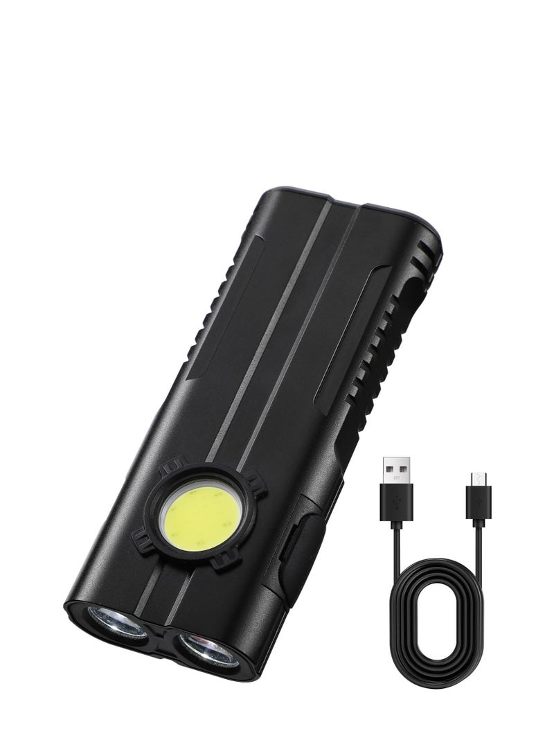 Excefore Small Powerful Torch LED, Super Bright 1000LM LED Keychain Flashlight, Rechargeable 300 Meters IPX4 Small Powerful Pocket Torch, with 7 Light Modes & Magnetic Tail, for Camping and Emergency Use - Image 1