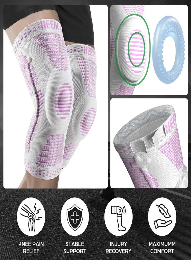 NEENCA Professional Women Knee Brace,Knee Compression Sleeve Support with Patella Gel Pads & Side Stabilizers,Medical Grade Knee Pads Sleeves for Running,Meniscus Tear,ACL,Arthritis,Joint Pain Relief - Image 3