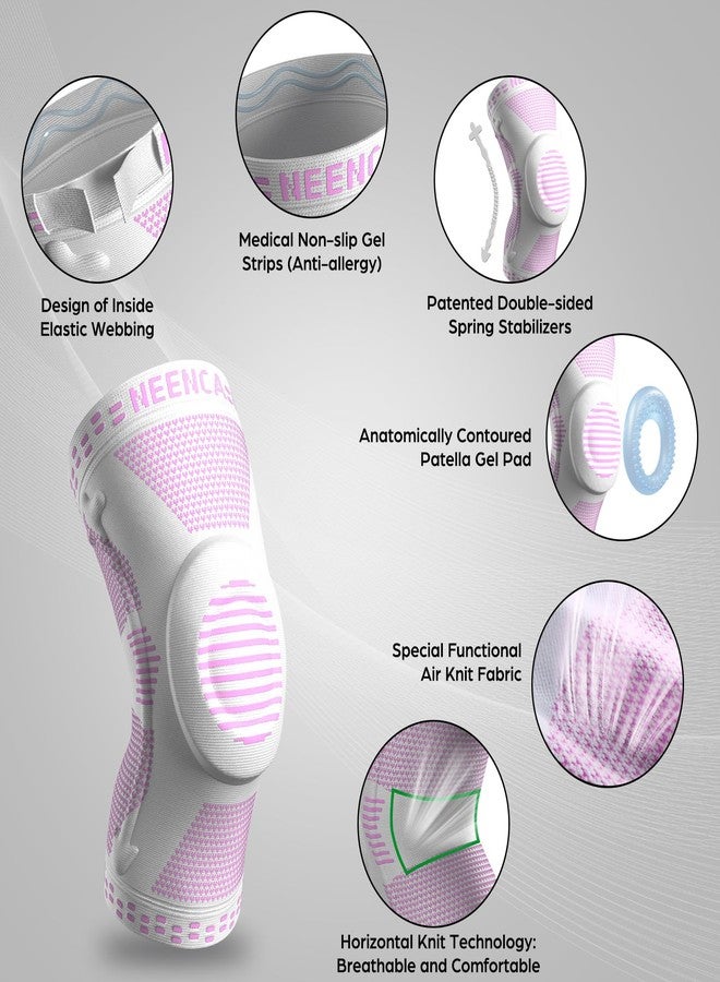 NEENCA Professional Women Knee Brace,Knee Compression Sleeve Support with Patella Gel Pads & Side Stabilizers,Medical Grade Knee Pads Sleeves for Running,Meniscus Tear,ACL,Arthritis,Joint Pain Relief - Image 2