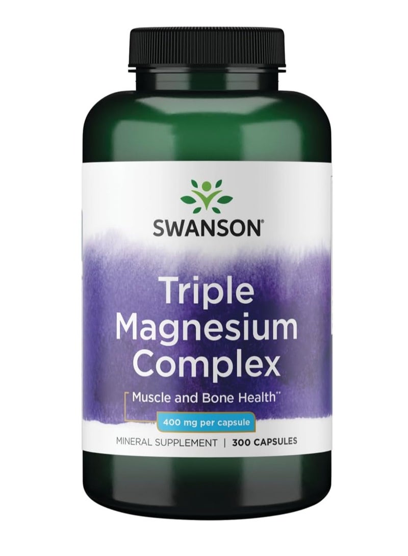 SWANSON Triple Magnesium Complex Muscle And Bone Health 300 Caps