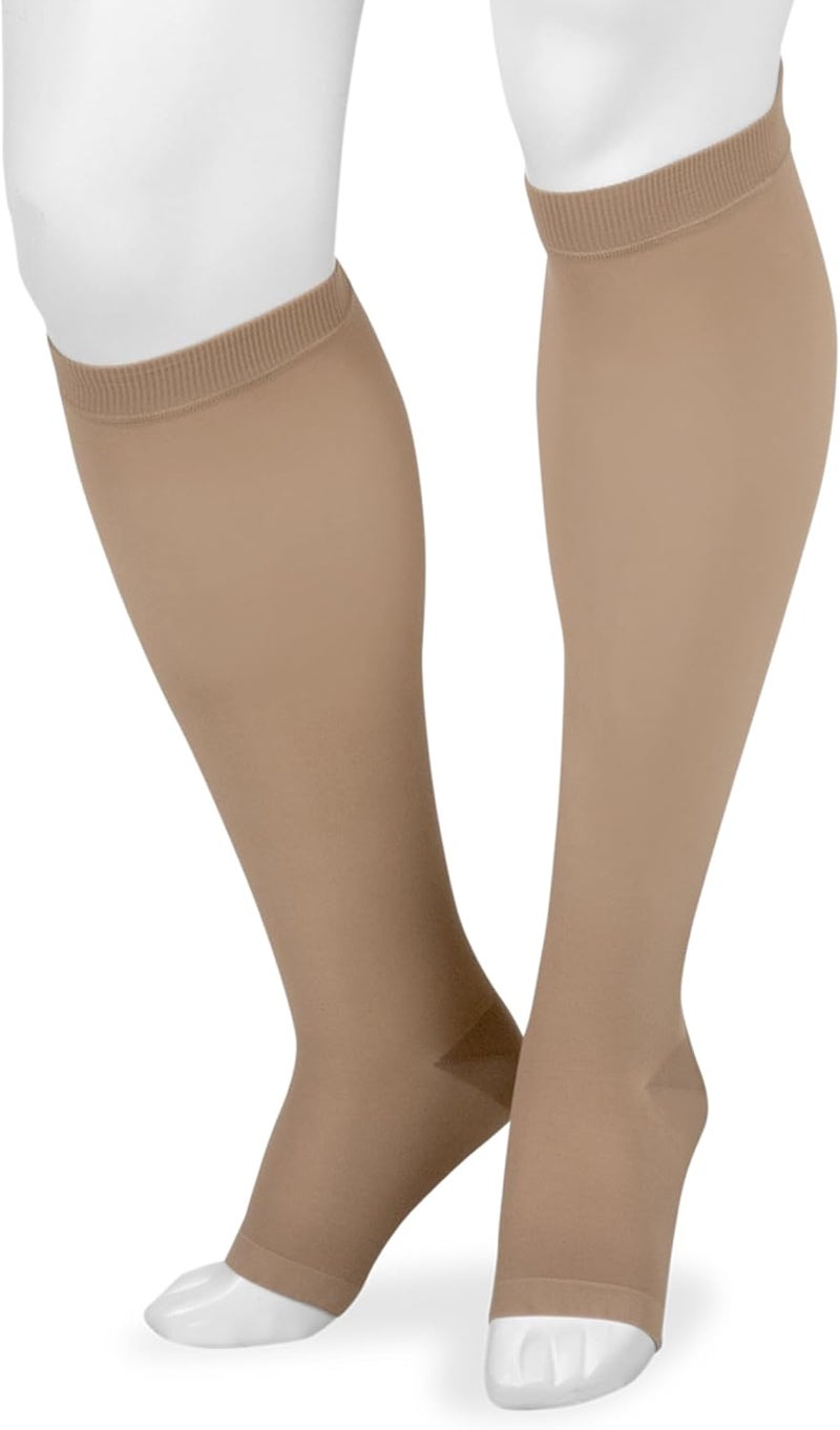 Juzo Basic 4411ad Knee-High Open Toe Compression Stocking - 20-30 mmHg - Beige - Image 1
