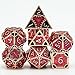 UDIXI Metal DND Dice Set 7Die Polyhedral DD Dice Set for Role Playing Game d and d Red CopperRed Black - Image 2