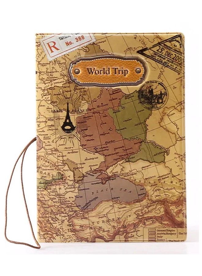 We Happy - 2 Pieces Combo The World Map Premium Waterproof Passport Cover Ticket and Documents Holder - Image 1