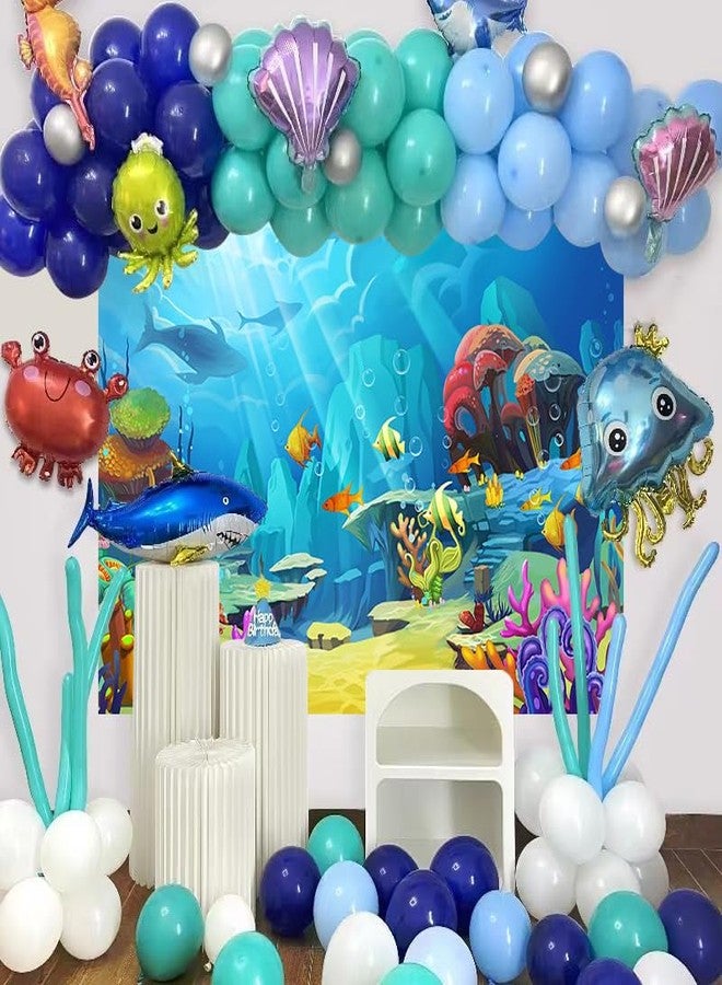 خلفية تصوير عالم ما تحت الماء من WOLADA، مشهد أسماك ملونة وحياة بحرية، مثالية لأعياد ميلاد الأطفال والحفلات ذات الطابع المحيطي وحفلات حورية البحر ودعائم كشك الصور وخلفية الاستوديو 7×5 أقدام FW26 - Image 4