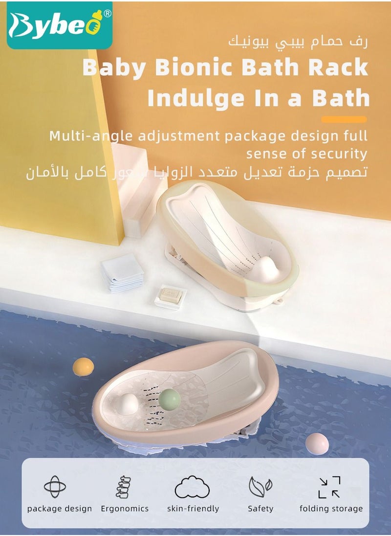 Bybeo Foldable Baby Bath Chair, With Washing Hair Shower Shampoo Cup, For Newborn to Toddler, Infant Bather Support Use in the Sink or Bathtub, Includes 3 Reclining Positions  - Image 2