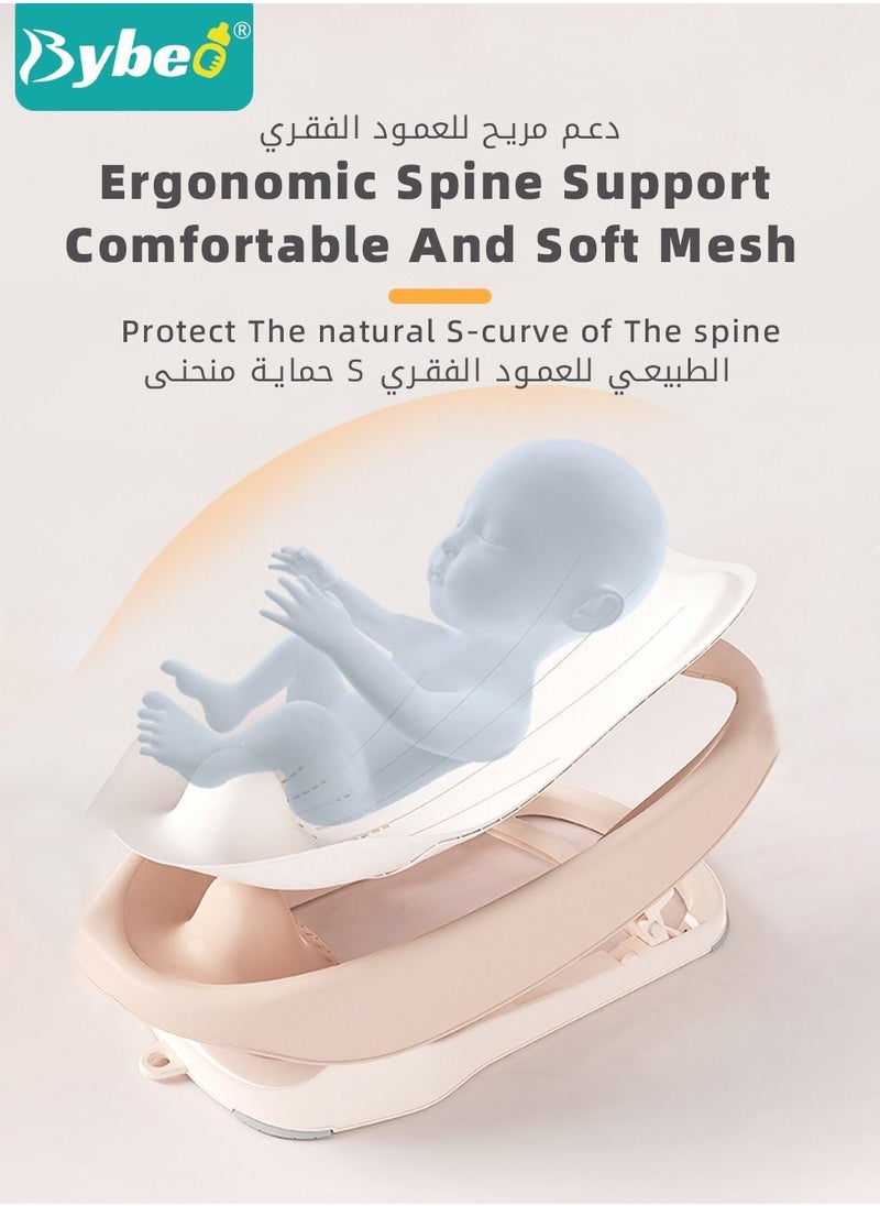 Bybeo Foldable Baby Bath Chair, With Washing Hair Shower Shampoo Cup, For Newborn to Toddler, Infant Bather Support Use in the Sink or Bathtub, Includes 3 Reclining Positions  - Image 4