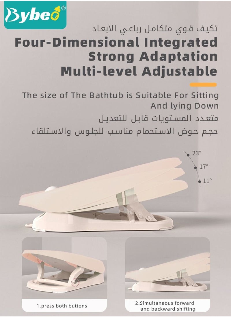 Bybeo Foldable Baby Bath Chair, With Washing Hair Shower Shampoo Cup, For Newborn to Toddler, Infant Bather Support Use in the Sink or Bathtub, Includes 3 Reclining Positions  - Image 5