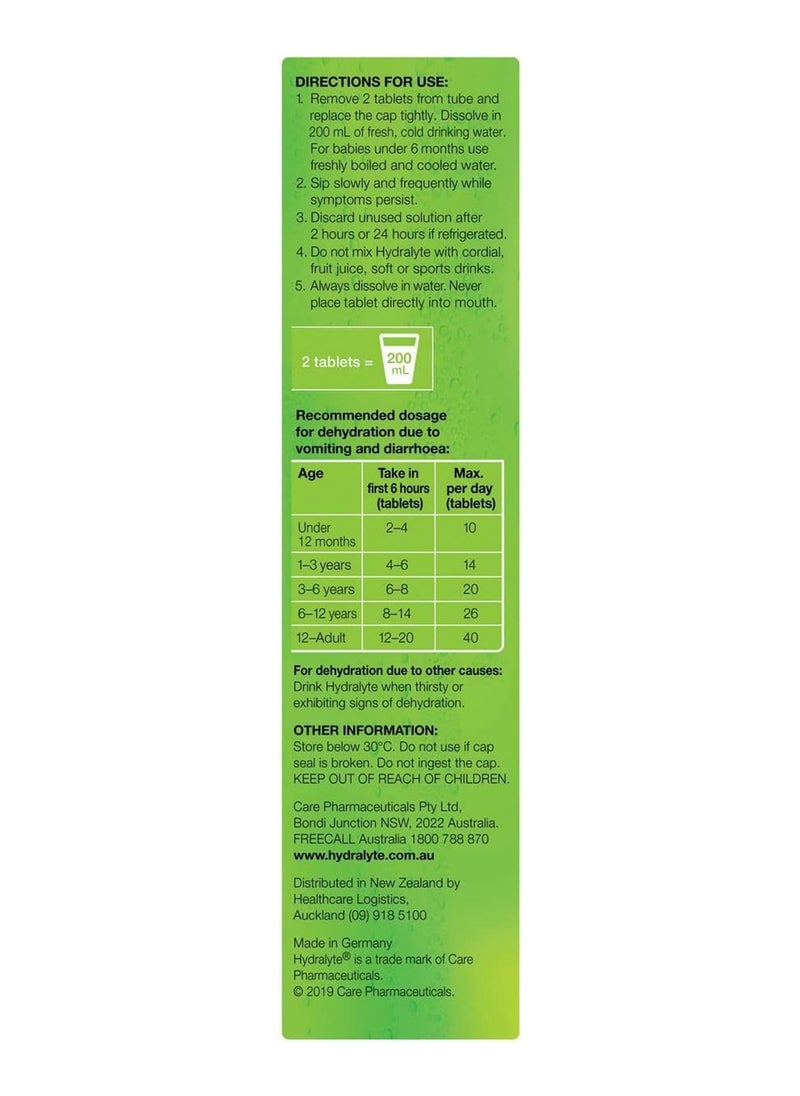 Hydralyte - Effervescent Lemon Lime Electolyte Tablets 20 Pack - Image 1