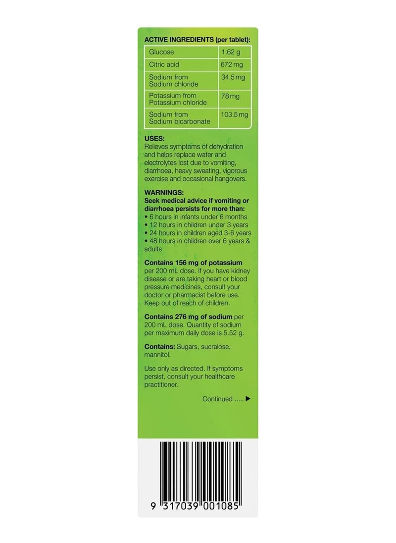 Hydralyte - Effervescent Lemon Lime Electolyte Tablets 20 Pack - Image 1