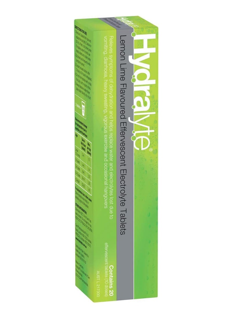 Hydralyte - Effervescent Lemon Lime Electolyte Tablets 20 Pack - Image 1