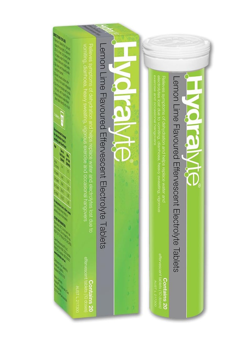Hydralyte - Effervescent Lemon Lime Electolyte Tablets 20 Pack - Image 1