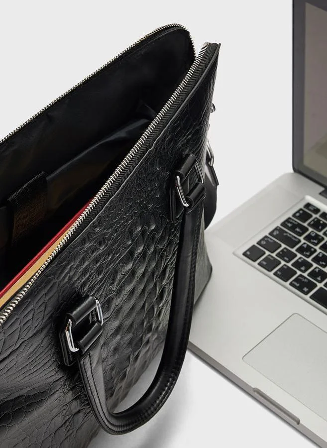 Robert Wood Croc Texture Laptop Bag