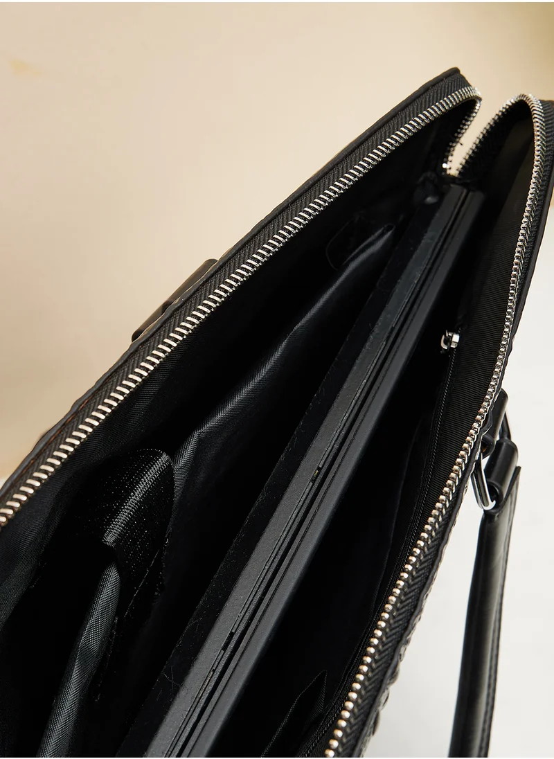 Robert Wood Croc Texture Laptop Bag
