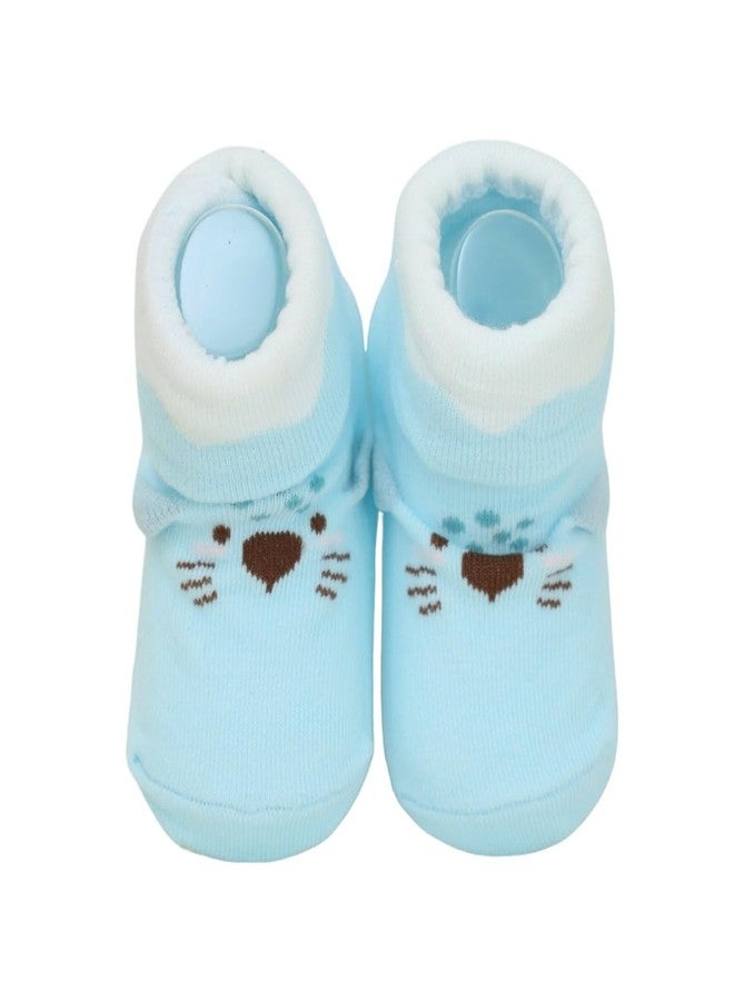 Yellow Bee Animal Design Anti-Skid Socks for Boys, Yellow, Blue, White, 6-12 Months - Image 5