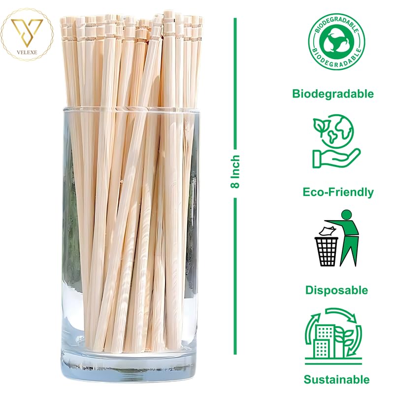 VELEXE Wooden Disposable Round Bamboo Cocktail & Wine Stirrer | 8 Inches (20 CM) | Pack of 500 | Ideal for Cocktails, Mocktails, Wine, Vodka, Gin, Mixers and Drinks | Eco-Friendly & Sustainable - Image 2