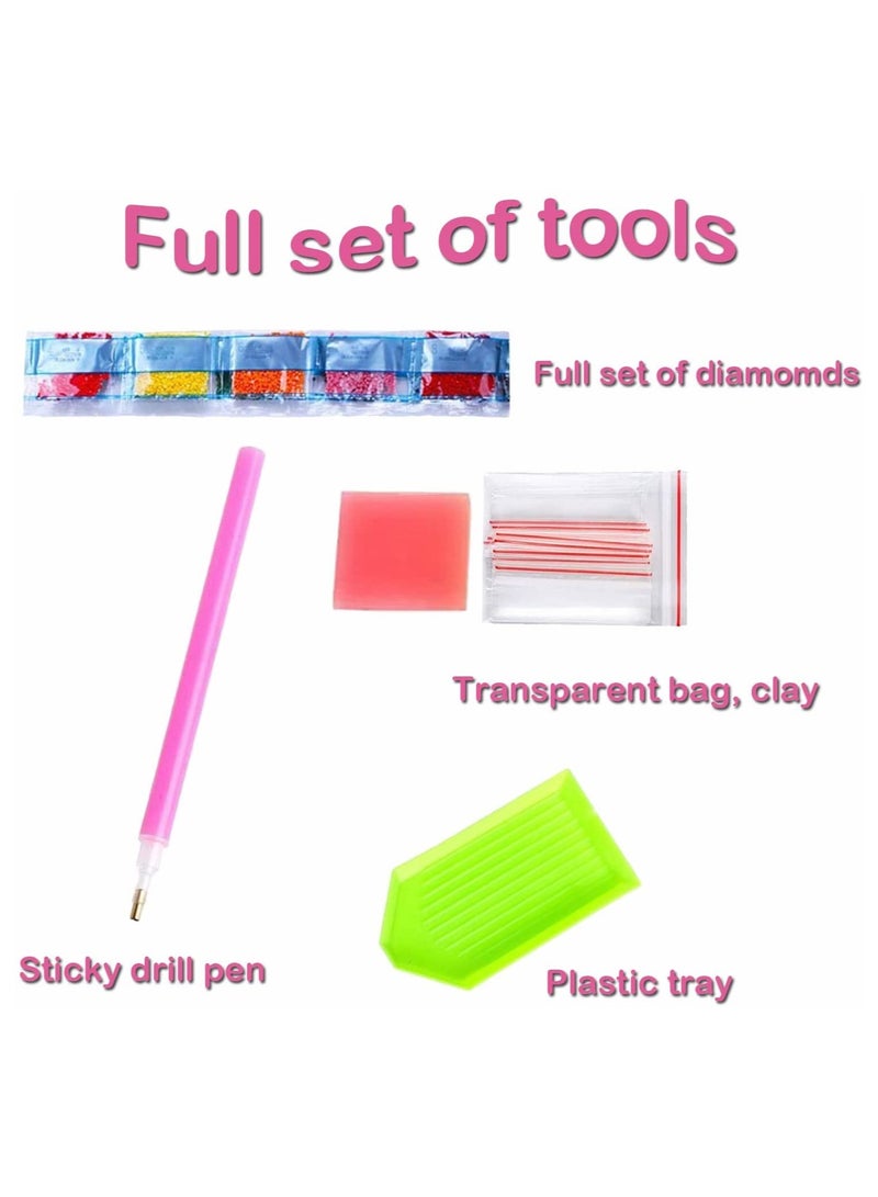 SYOSI Diamond Painting Kit, DIY Diamond Painting Adults Art Diamond Painting Set for Home, Wall and Entrance Decorations 11.8 x 15.7inch (Rose Loft) - Image 5