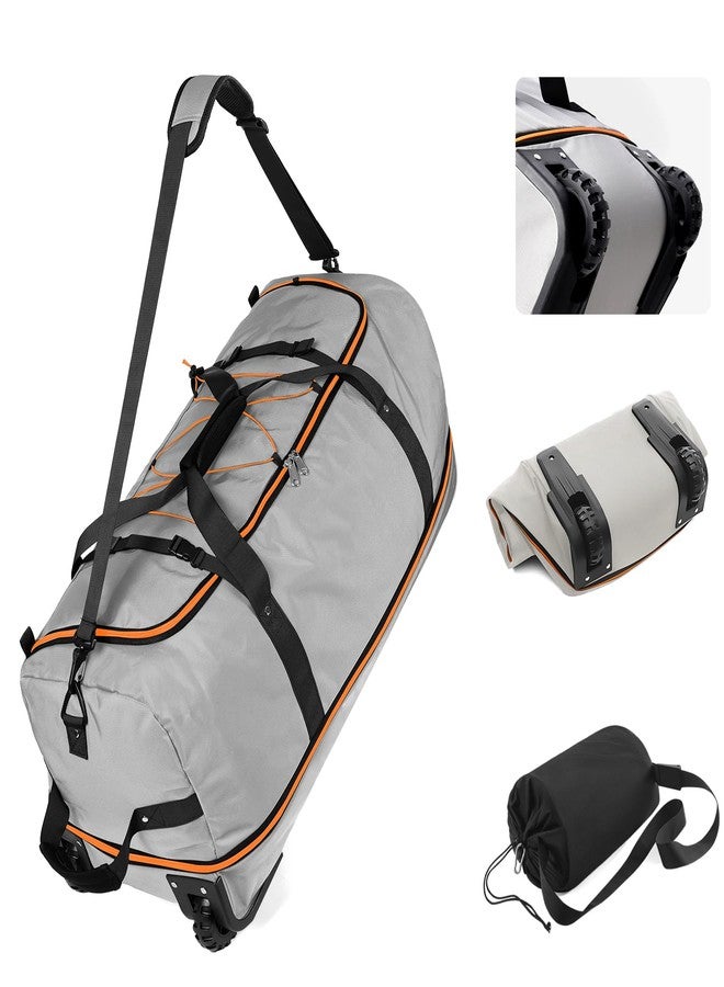Vomgomfom 110-140L Foldable Soft Side Wheeled Duffel Bag, Grey, 110-140L, Foldable Wheeled Duffel Bag - Image 1