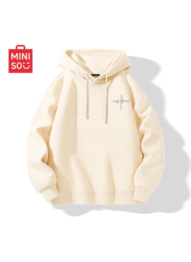 Miniso Miniso Men's Hoodie Heavyweight Loose Spring And Autumn Casual High-end Youth Trend Outerwear Light Beige Xl  - Image 1