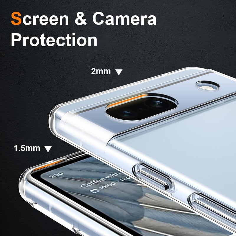 Nishtech غطاء خلفي شفاف هجين ناعم رفيع مضاد للغبار لجهاز Google Pixel 7A 5G مع حماية الكاميرا - Image 5