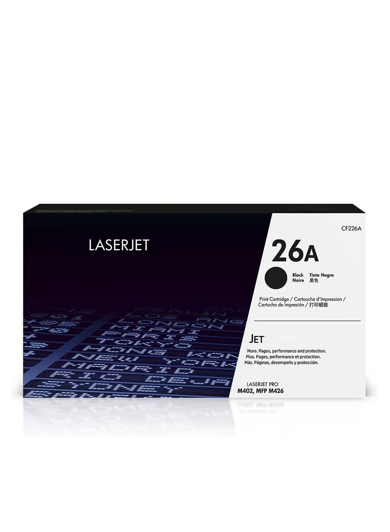 خرطوشة حبر 26A ليزر جيت لون اسود للطابعة 26 ايه ( cf226a ) أسود - Image 1