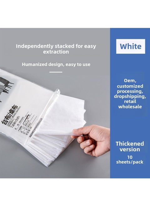 Disposable Tablecloth Tablecloth Takeaway Export Round Table Thickening Extraction Transparent Household Banquet Shop Dust-proof Factory-Color:White (single Thin 0.4C)-Specifications:140*140cm