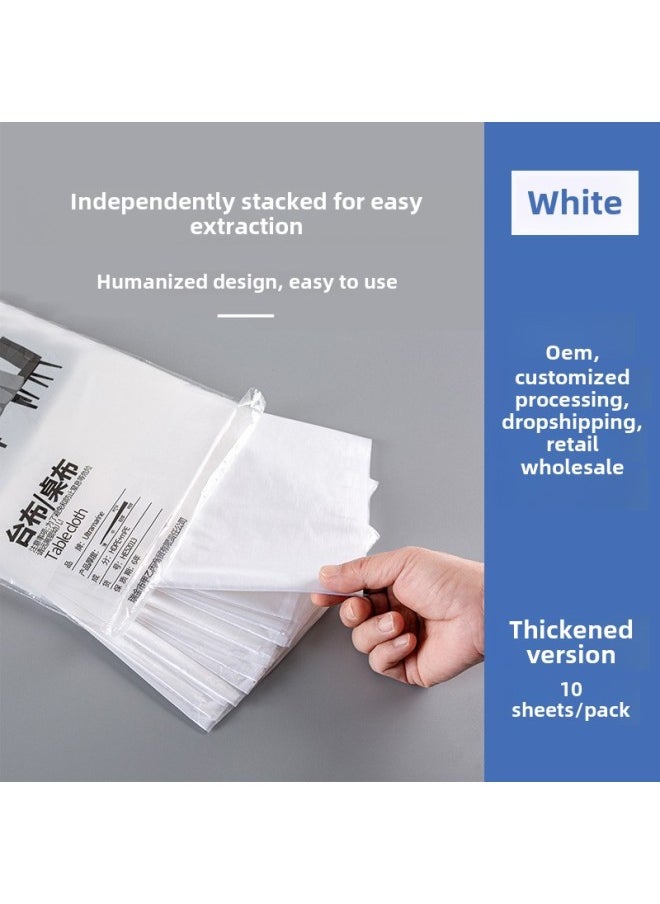 Disposable Tablecloth Tablecloth Takeaway Export Round Table Thickening Extraction Transparent Household Banquet Shop Dust-proof Factory-Color:White (single Thin 0.4C)-Specifications:140*140cm