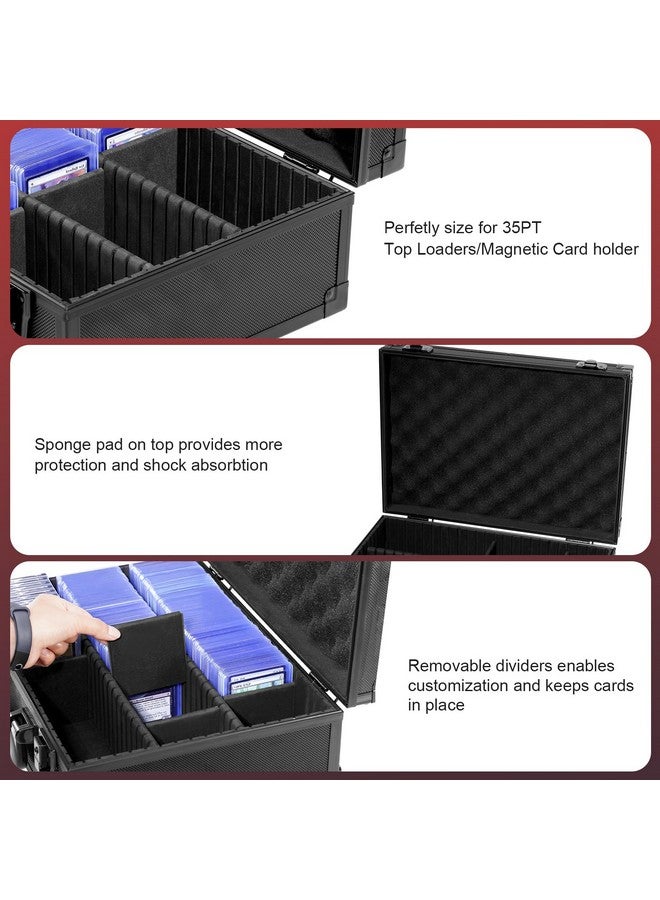 Procase Toploader Storage Box with 6 Removable Dividers, Sports Card Hard Carrying Case with 16 Colorful Divider Tab For 3”×4” 35PT Rigid Cards, 600+ Toploader Holder for Trading Card Collection - Image 5