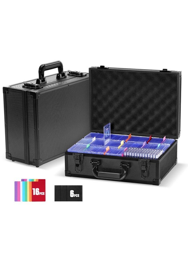 Procase Toploader Storage Box with 6 Removable Dividers, Sports Card Hard Carrying Case with 16 Colorful Divider Tab For 3”×4” 35PT Rigid Cards, 600+ Toploader Holder for Trading Card Collection - Image 1