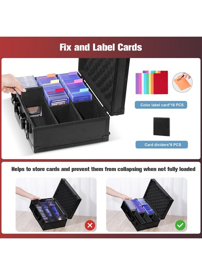 Procase Toploader Storage Box with 6 Removable Dividers, Sports Card Hard Carrying Case with 16 Colorful Divider Tab For 3”×4” 35PT Rigid Cards, 600+ Toploader Holder for Trading Card Collection - Image 3