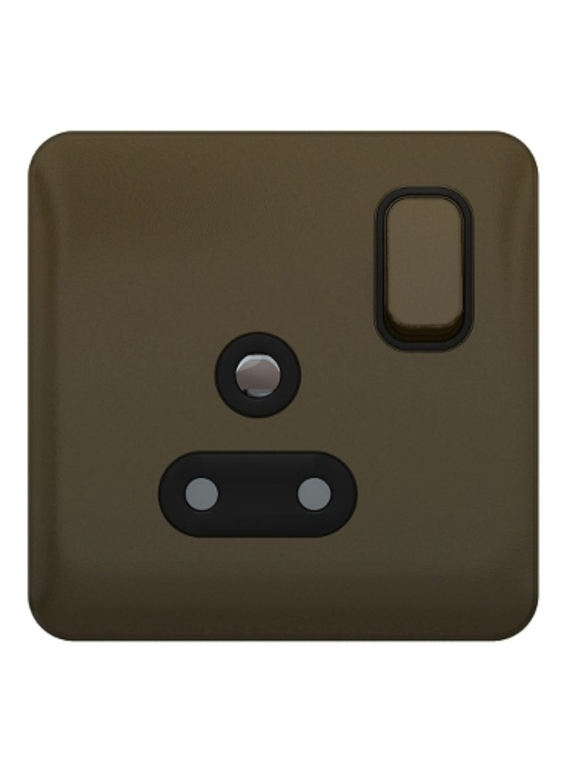Schneider Electric Lisse - Round Pin Switched Socket - 1 gang - 5A Mocha Bronze with Black int - GGBL3081BMB