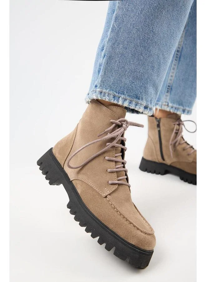 (Valentina) Women's Real Leather Laced Violet Boot
