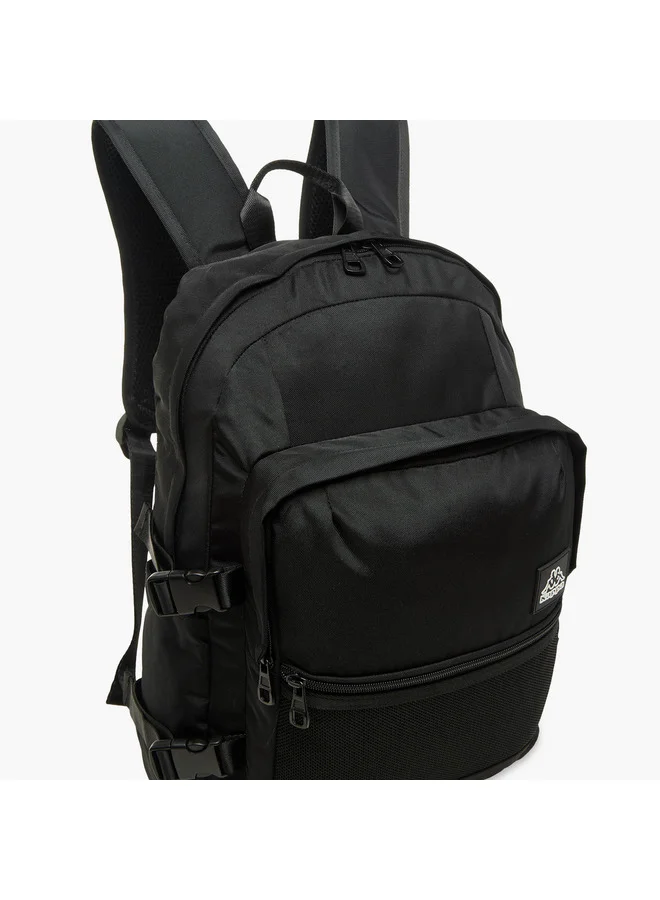 Kappa BLACK Boys Logo Print School Backpack with Zip Closure - 11x30x46 cm  | Best Price UAE