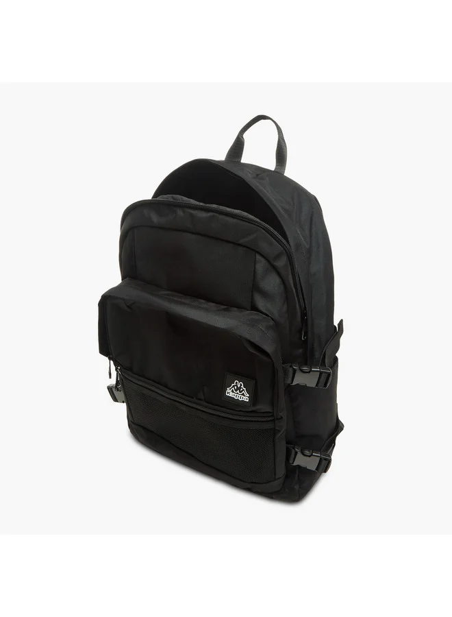 Kappa BLACK Boys Logo Print School Backpack with Zip Closure - 11x30x46 cm  | Best Price UAE