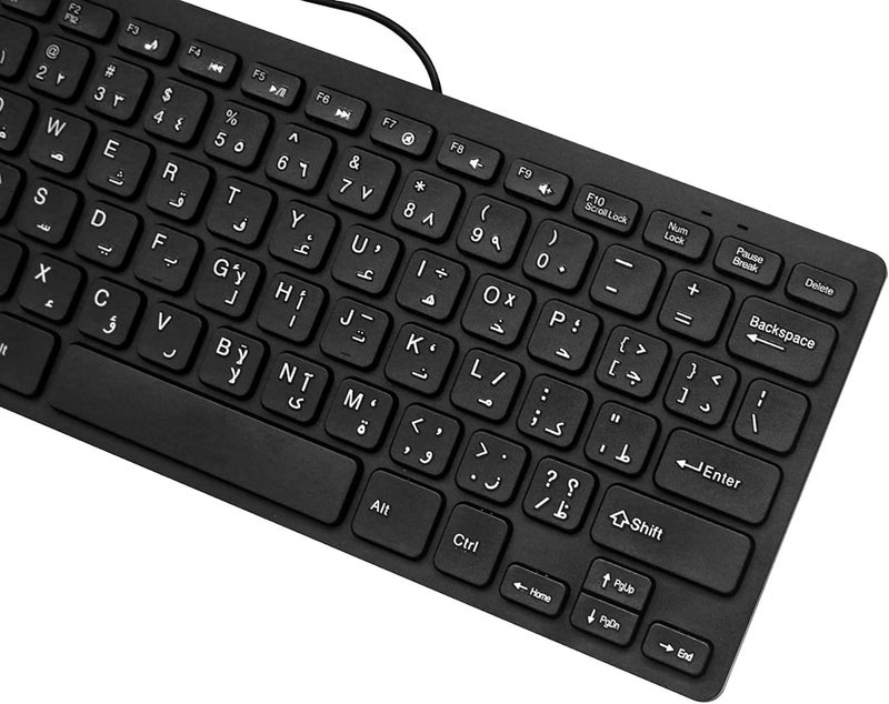 NALACAL لوحة مفاتيح عربي إنجليزي - 78 مفتاح لوحة مفاتيح كمبيوتر صغيرة سلكية USB بلغتين للابتوب ماك ويندوز 10/8/7/Vista/XP - Image 4