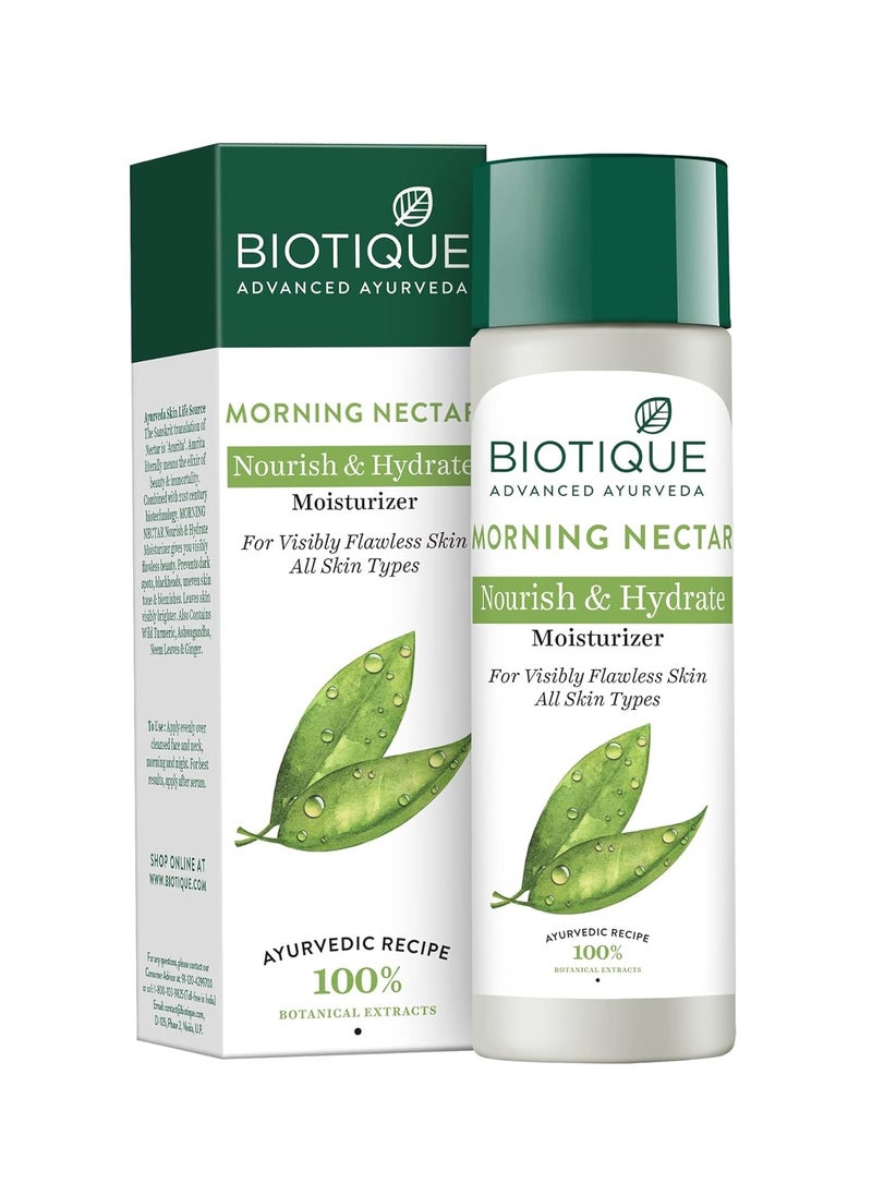 Biotique Biotique Morning Nectar Flawless Skin Moisturizer Lotion | Prevents Dark Spots, Blackheads And Blemishes  | Visibly Flawless Skin Nourishes And Hydrates Skin | All Skin Types | 190Ml  - Image 1